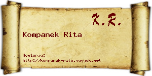 Kompanek Rita névjegykártya
